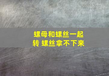 螺母和螺丝一起转 螺丝拿不下来